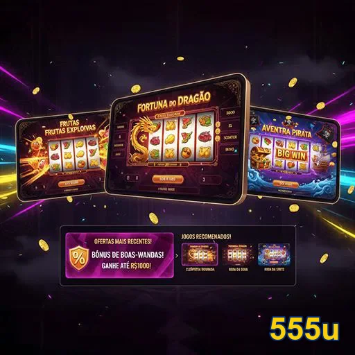 Imagem de destaque do 555u, mostrando a página inicial do site com destaque para produtos e novidades.